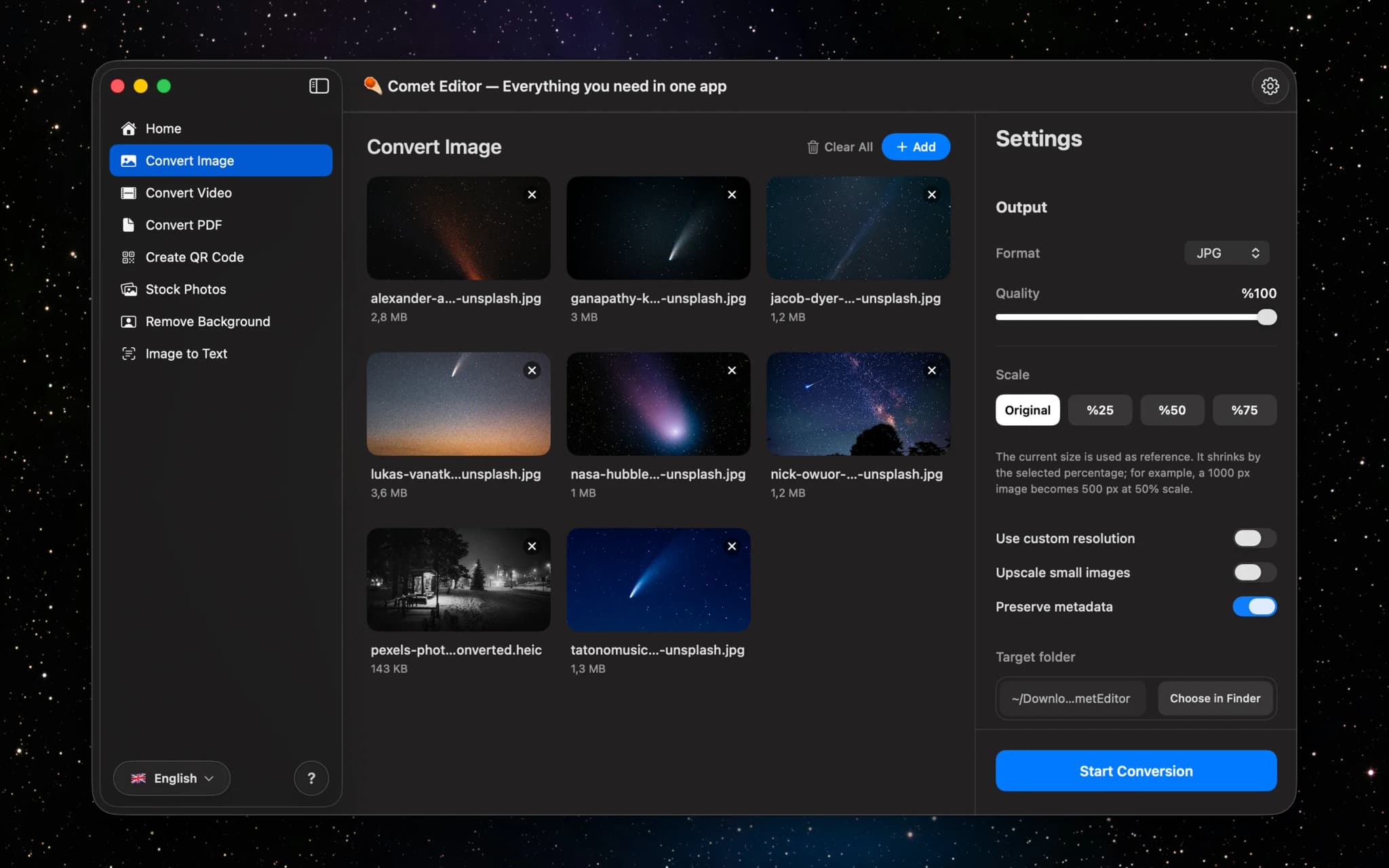 Comet Editor screenshot