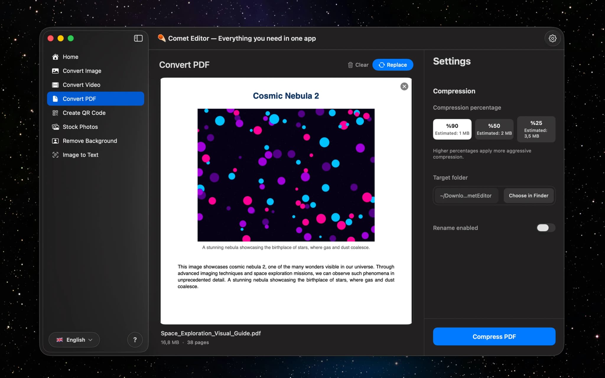 Comet Editor screenshot