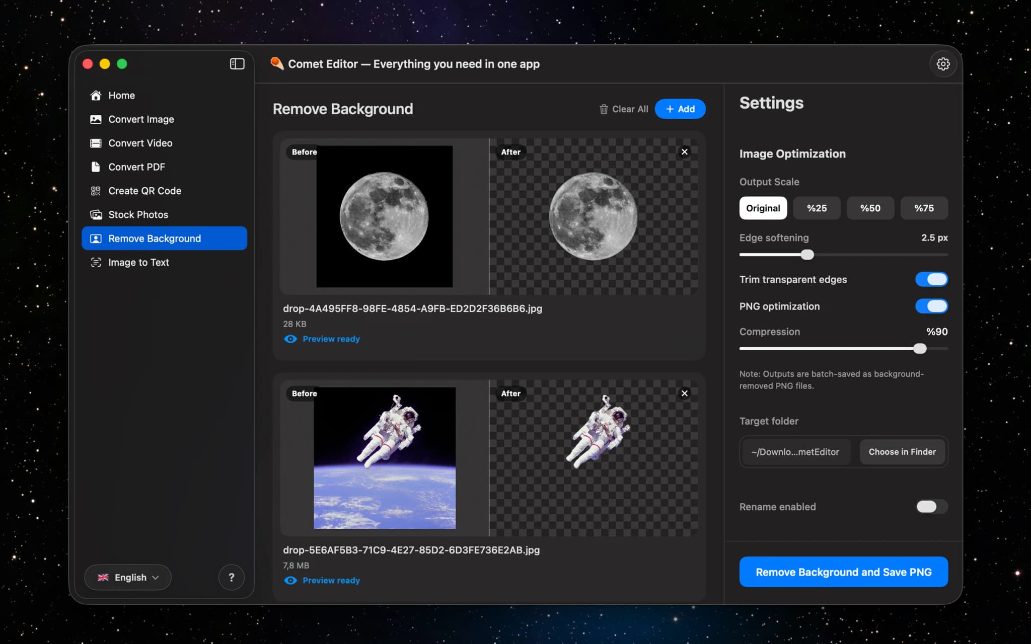Comet Editor screenshot