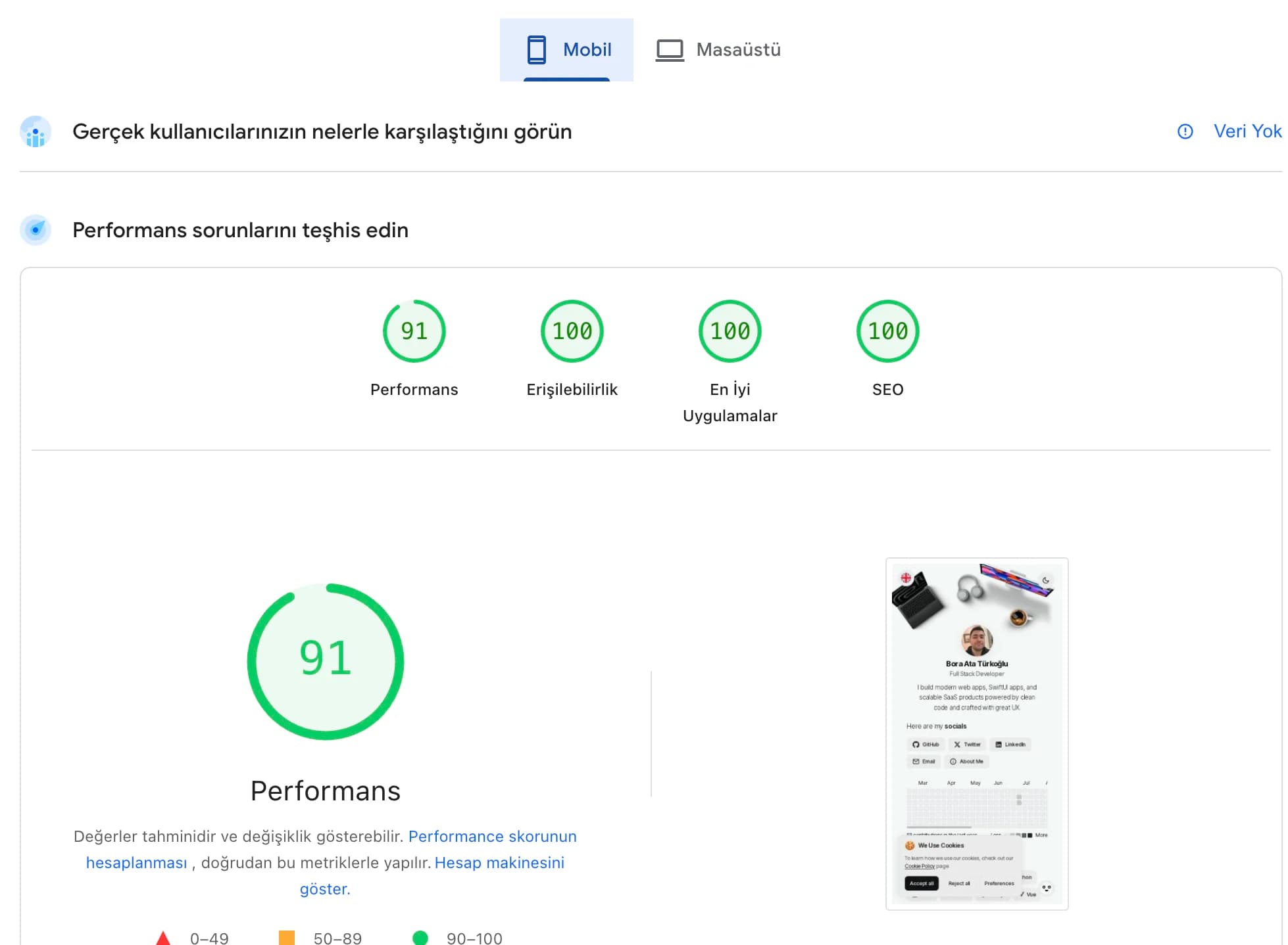 PageSpeed Insights report