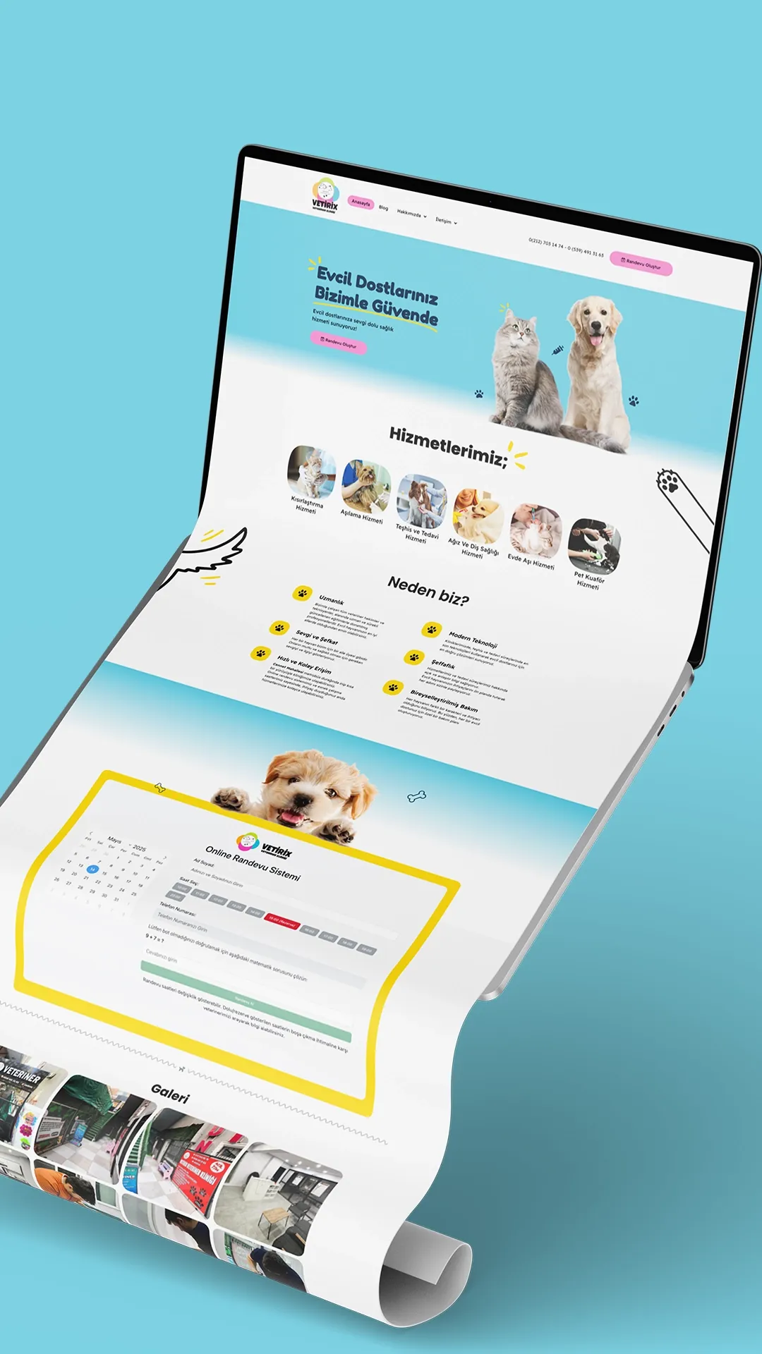 Vetirix Veteriner Kliniği Websitesi